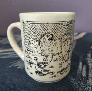 Vtg 1989 Samoyed Dog Mug